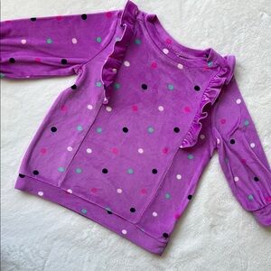 SALE-GAP Girls Velour Polka Dot Top
